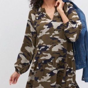 Banana Republic Factory Layered Dress - Camo Green (Like New)